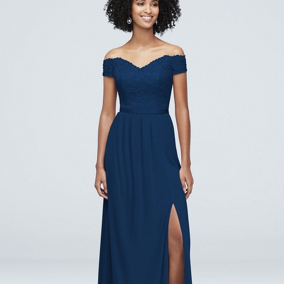 David's Bridal Size 6 Navy Blue dress - Picture 1 of 8